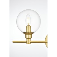 Jaelynn 2 Light Brass And Clear Bath Sconce