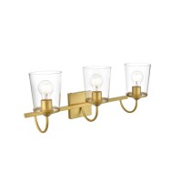 Avani 3 Light Brass And Clear Bath Sconce