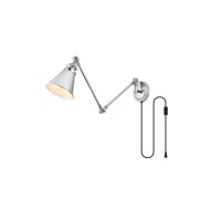 Van 1 Light Chrome Swing Arm Plug In Wall Sconce