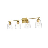 Harris 4 Light Brass And Clear Bath Sconce