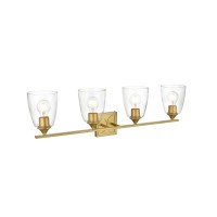 Harris 4 Light Brass And Clear Bath Sconce