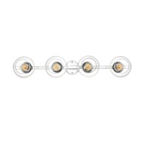 Rogelio 4 Light Chrome And Clear Bath Sconce