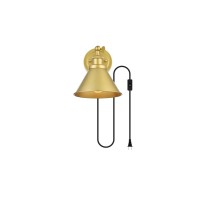 Blaise 1 Light Brass Plug In Wall Sconce