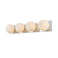 Jaylin 4 Light Chrome And Frosted White Bath Sconce