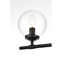 Ingrid 3 Light Black And Clear Bath Sconce