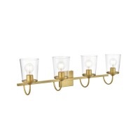 Avani 4 Light Brass And Clear Bath Sconce