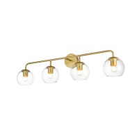 Genesis 4 Light Brass And Clear Bath Sconce