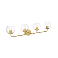 Genesis 4 Light Brass And Clear Bath Sconce