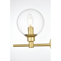 Jaelynn 4 Light Brass And Clear Bath Sconce