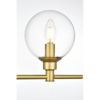 Jaelynn 5 Light Brass And Clear Bath Sconce