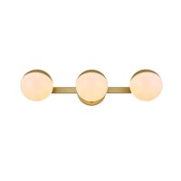 Majesty 3 Light Brass And Frosted White Bath Sconce