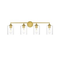 Mayson 4 Light Brass And Clear Bath Sconce