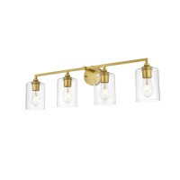 Mayson 4 Light Brass And Clear Bath Sconce