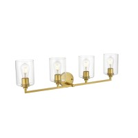 Mayson 4 Light Brass And Clear Bath Sconce