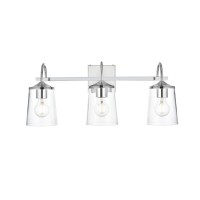 Avani 3 Light Chrome And Clear Bath Sconce