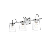 Avani 3 Light Chrome And Clear Bath Sconce