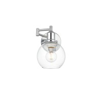 Davian 1 Light Chrome And Clear Swing Arm Wall Sconce