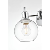 Davian 1 Light Chrome And Clear Swing Arm Wall Sconce