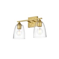 Harris 2 Light Brass And Clear Bath Sconce