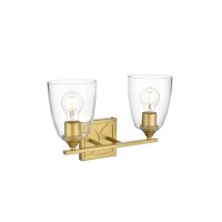 Harris 2 Light Brass And Clear Bath Sconce