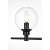 Jaelynn 3 Light Black And Clear Bath Sconce