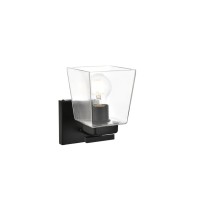 Merrick 1 Light Black And Clear Bath Sconce