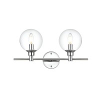 Jaelynn 2 Light Chrome And Clear Bath Sconce