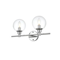 Jaelynn 2 Light Chrome And Clear Bath Sconce