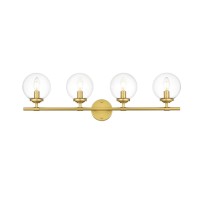 Ingrid 4 Light Brass And Clear Bath Sconce