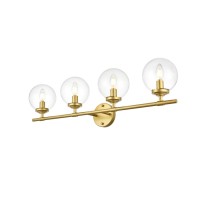 Ingrid 4 Light Brass And Clear Bath Sconce