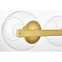 Rogelio 4 Light Brass And Clear Bath Sconce