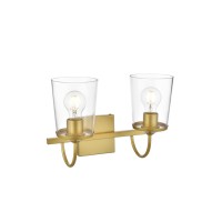 Avani 2 Light Brass And Clear Bath Sconce