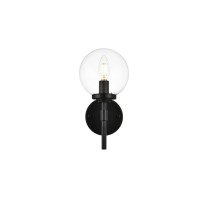 Ingrid 1 Light Black And Clear Bath Sconce