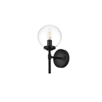 Ingrid 1 Light Black And Clear Bath Sconce