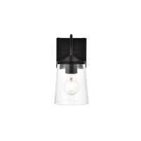 Avani 1 Light Black And Clear Bath Sconce