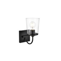 Avani 1 Light Black And Clear Bath Sconce