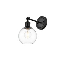 Kai 1 Light Black And Clear Bath Sconce