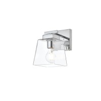 Merrick 1 Light Chrome And Clear Bath Sconce