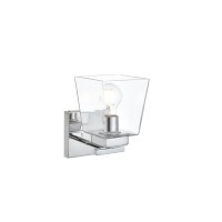 Merrick 1 Light Chrome And Clear Bath Sconce