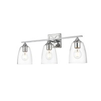 Harris 3 Light Chrome And Clear Bath Sconce