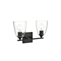 Harris 2 Light Black And Clear Bath Sconce