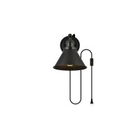 Blaise 1 Light Black Plug In Wall Sconce