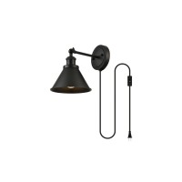 Blaise 1 Light Black Plug In Wall Sconce