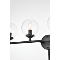 Ingrid 4 Light Black And Clear Bath Sconce