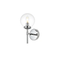 Ingrid 1 Light Chrome And Clear Bath Sconce