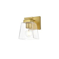 Merrick 1 Light Brass And Clear Bath Sconce