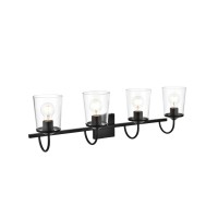 Avani 4 Light Black And Clear Bath Sconce