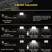 Qqarorsun Solar Motion Detector Lights Solar Shed Light With Separate 164Ft Cord Solar Panel 3 Modes Dusk To Dawn Solar Secur