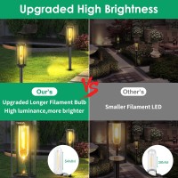 Tomcare Solar Lights Outdoor Bright Larger 6 Pack Solar Pathway Lights Up To 16Hrs Waterproof Solar Garden Lights Solar Powered