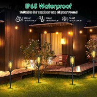 Tomcare Solar Lights Outdoor Bright Larger 6 Pack Solar Pathway Lights Up To 16Hrs Waterproof Solar Garden Lights Solar Powered